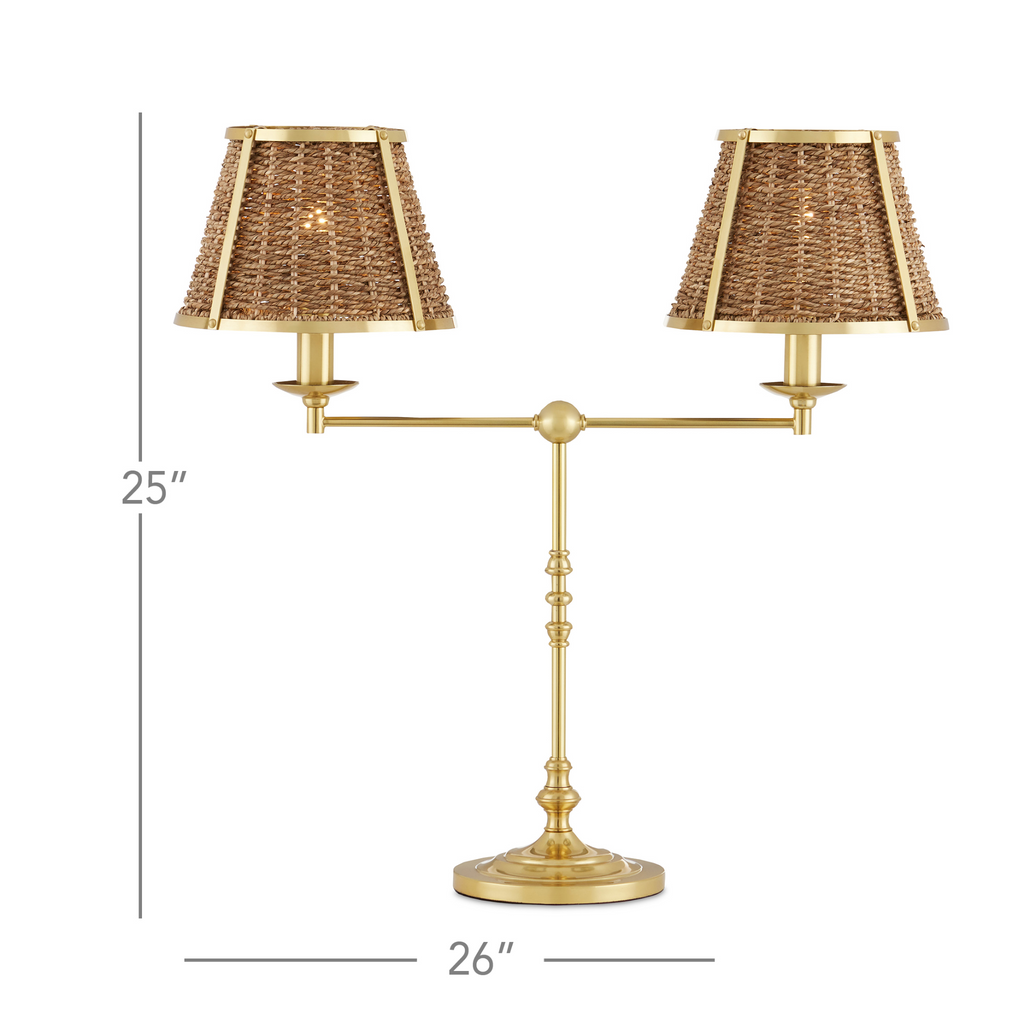 Deauville Desk Lamp in Polished Brass - The Well Appointed House