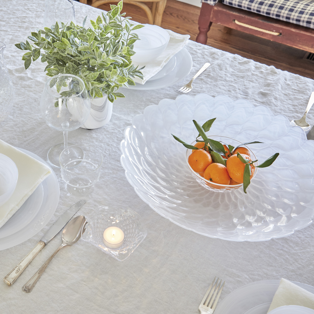 Alabaster White Large Scallop Rim Bowl - The Well Appointed House