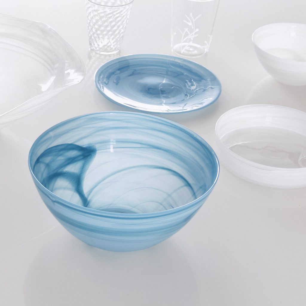 Aqua Alabaster Medium Bowl - The Well Appointed House