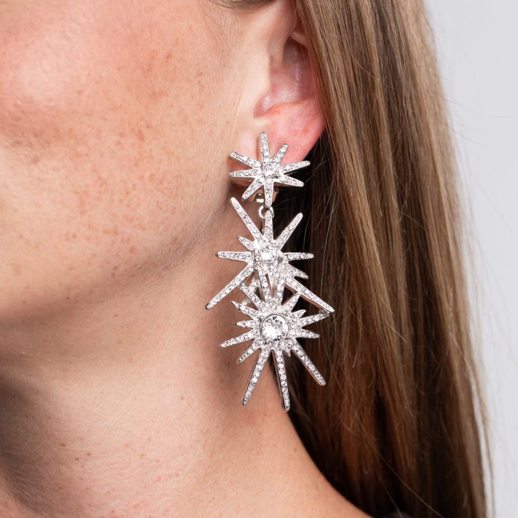 Three Starburst Clip Earrings - The Well Appointed House