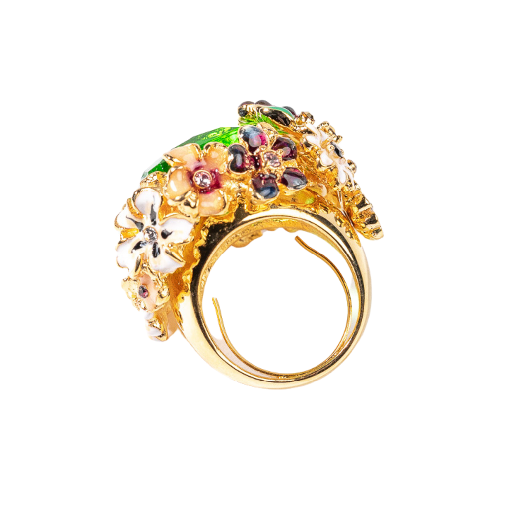 Peridot Center Flower Ring - The Well Appointed House