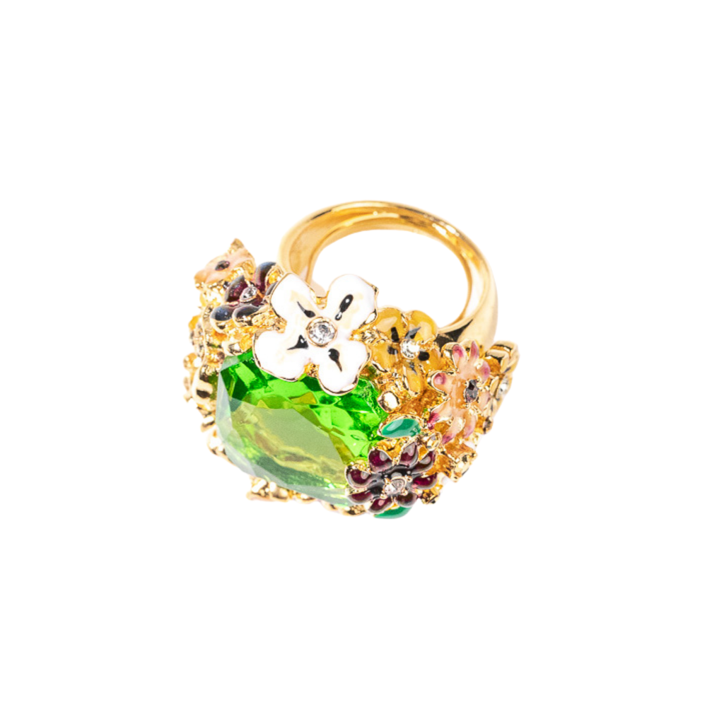 Peridot Center Flower Ring - The Well Appointed House