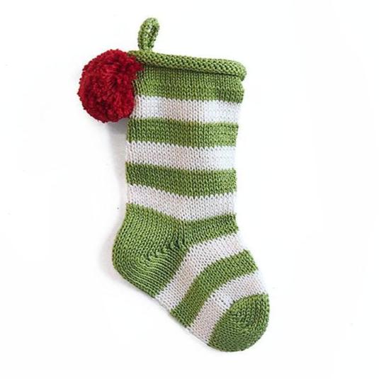 Mini Stripe Stocking in Green - The Well Appointed House