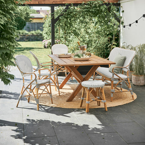 Isabell Bench in White and Cappuccino Dots - THE WELL APPOINTED HOUSE