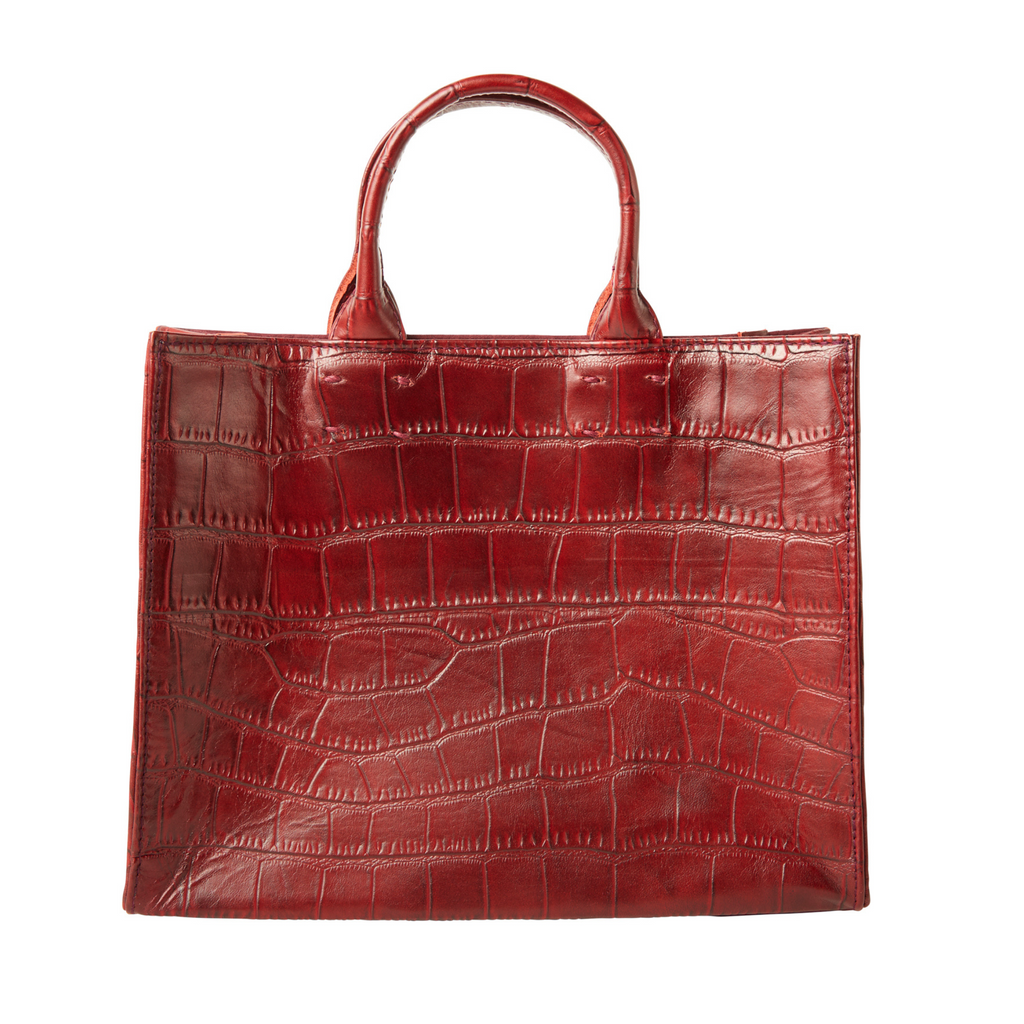 Adelaide Leather Handbag in Red - The Well Appointed House