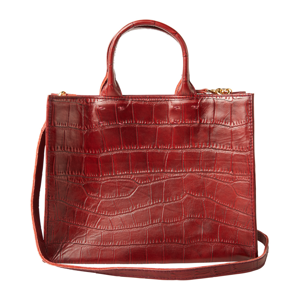 Adelaide Leather Handbag in Red - The Well Appointed House