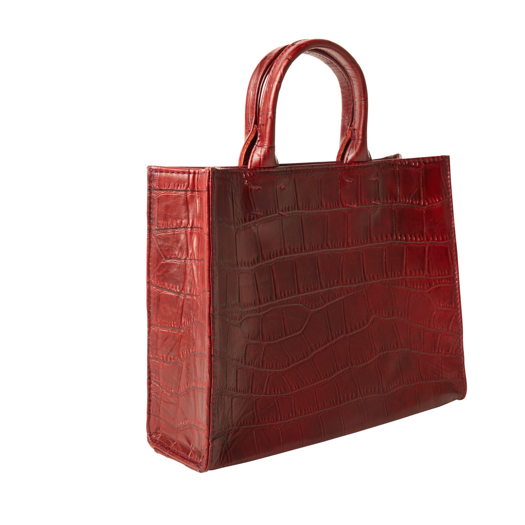 Adelaide Leather Handbag in Red - The Well Appointed House