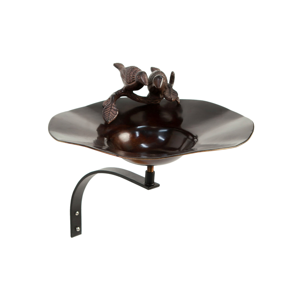 Antiqued Birdbath & Wall Mount Bracket - The Well Appointed House