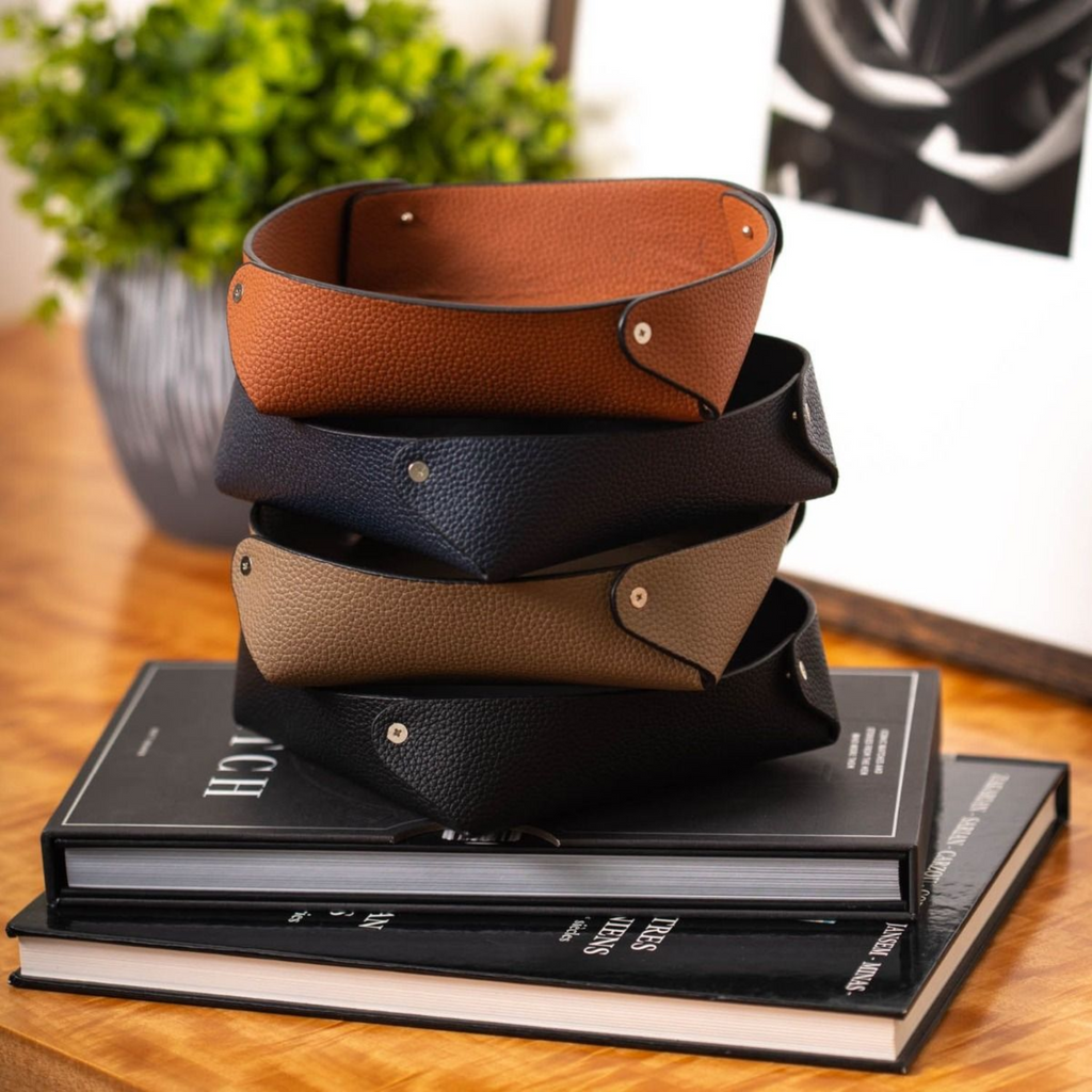 Alex Green Leather Valet Tray - The Well Appoointed House