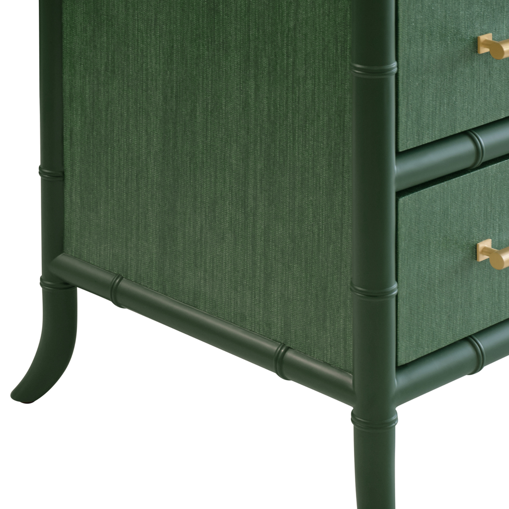 Beckett Green Grasscloth Four Drawer Chest - The Well Appointed House