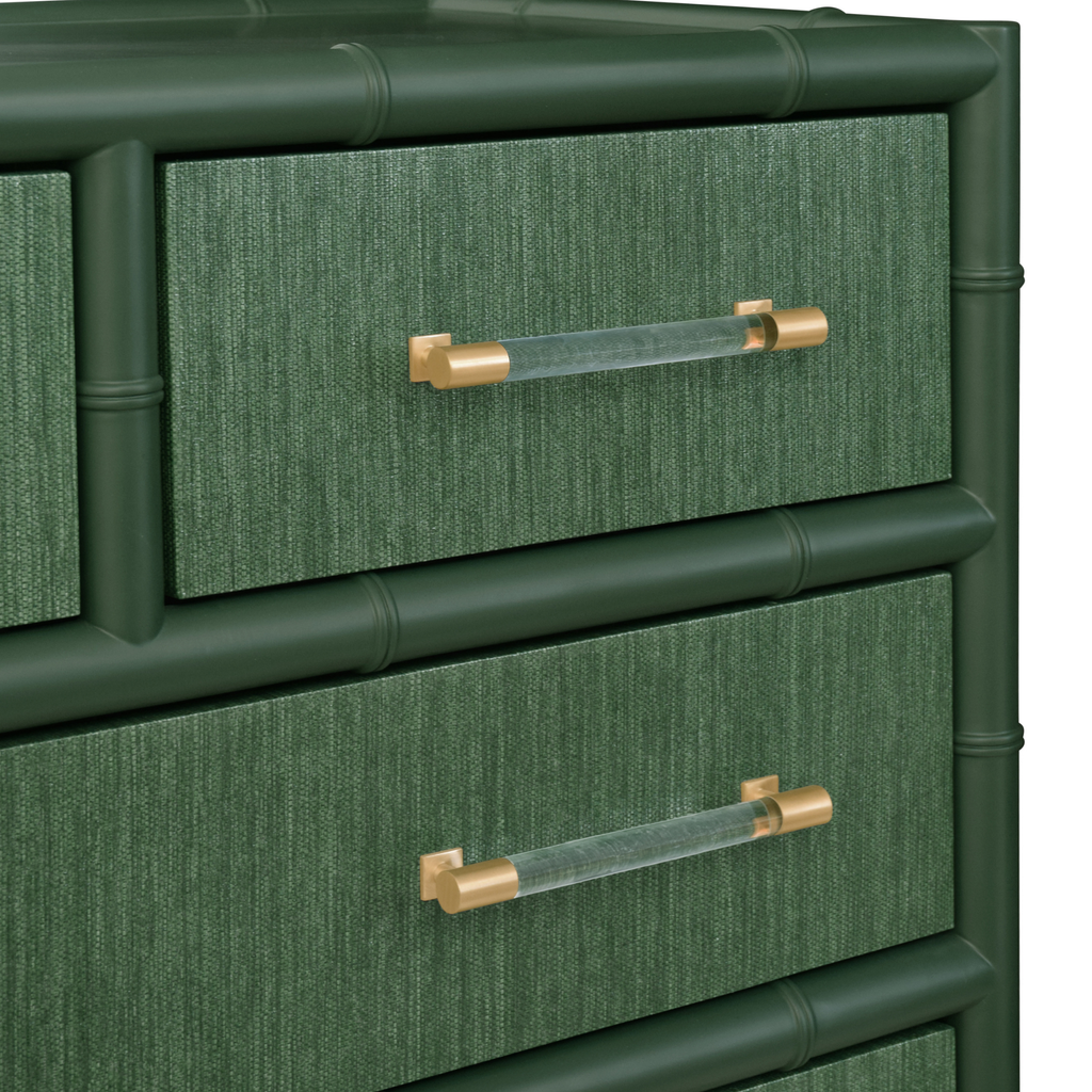 Beckett Green Grasscloth Four Drawer Chest - The Well Appointed House