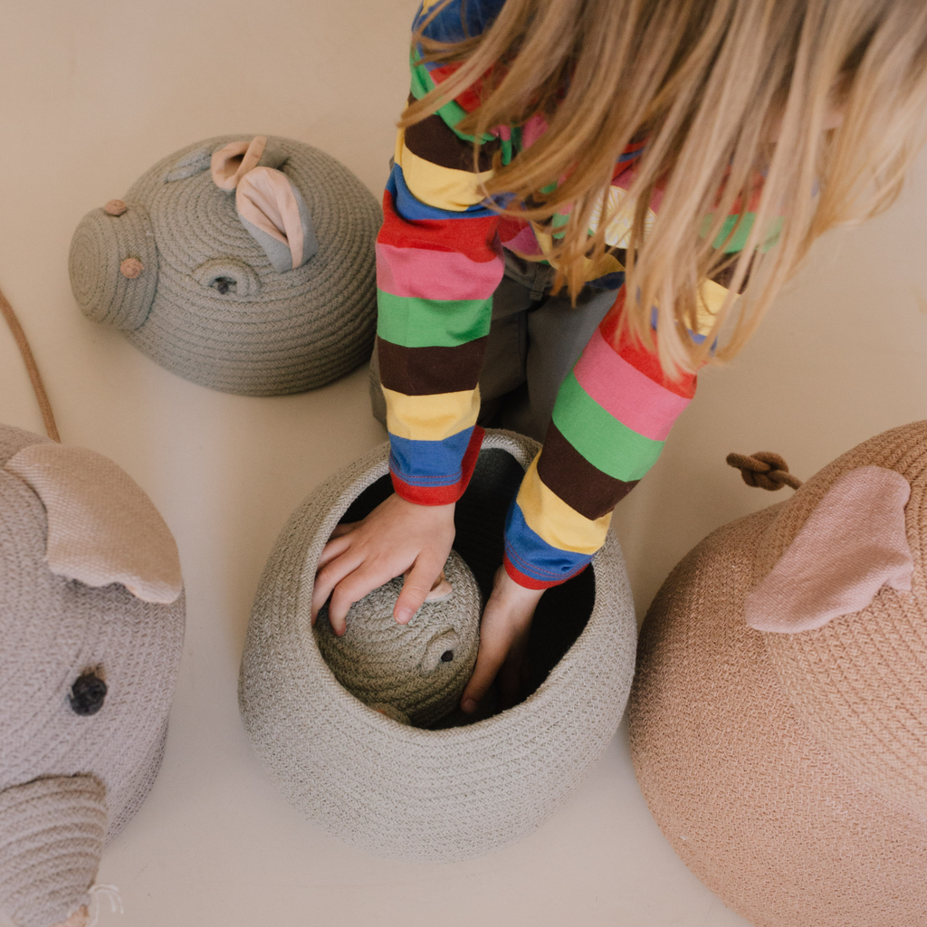 Mini Henry The Hippo Storage Basket - The Well Appointed House