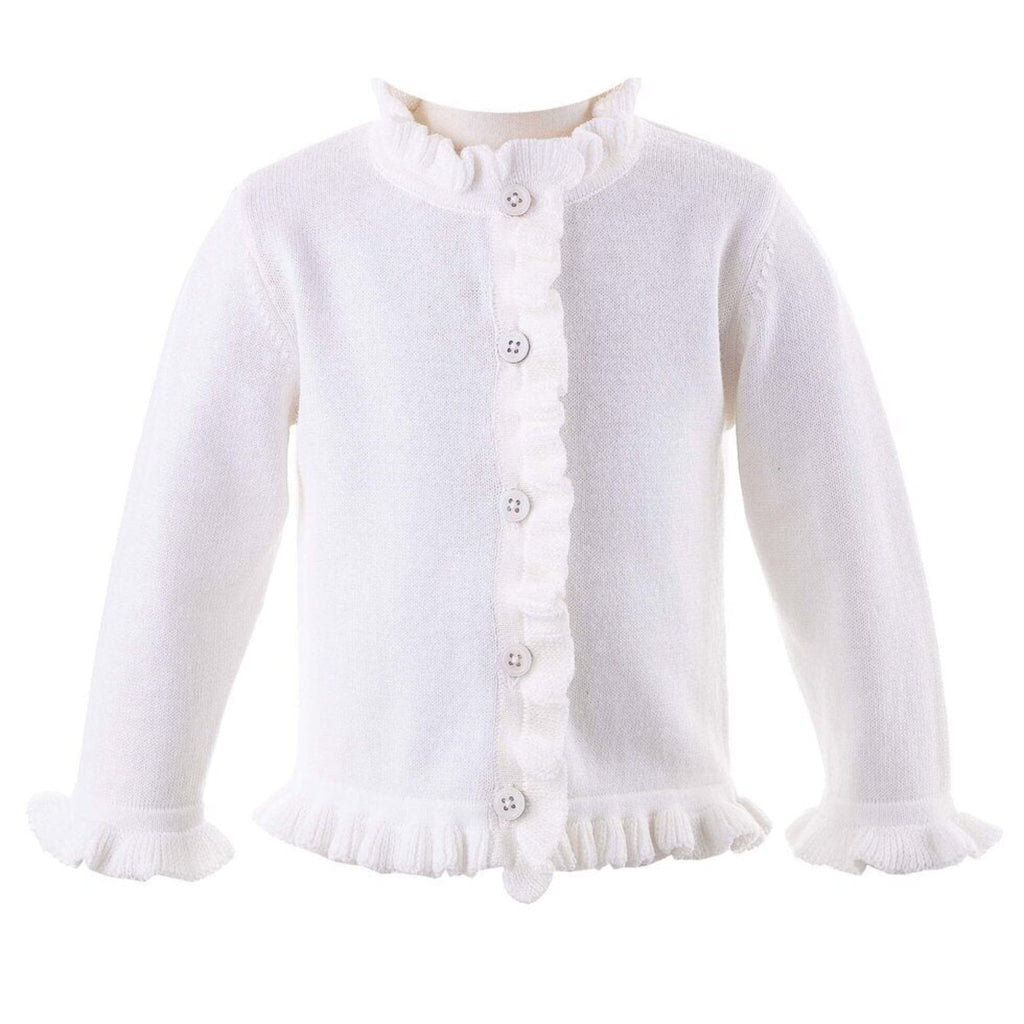 Baby Ivory Frill Cardigan - The Well Appointed House