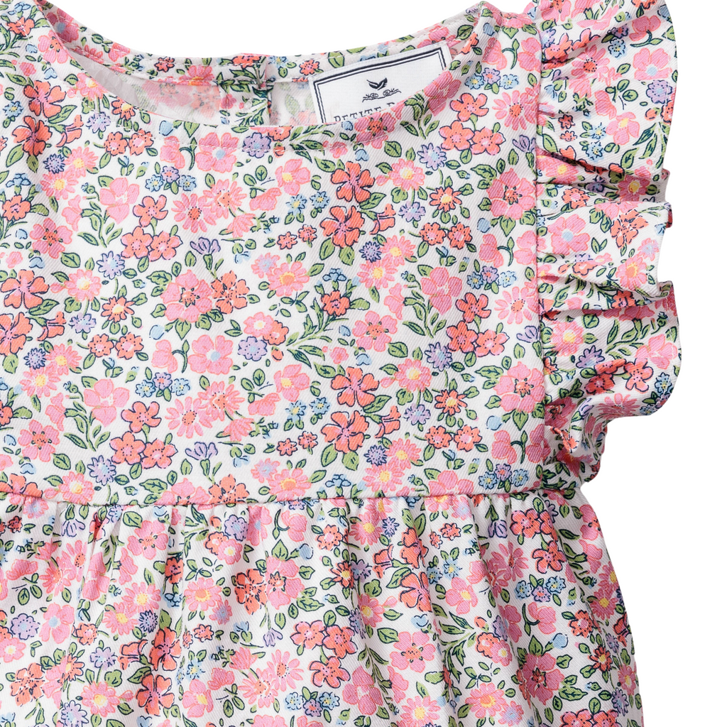 Baby's Twill Ruffled Romper in Fleurs de Rose - The Well Appointed House