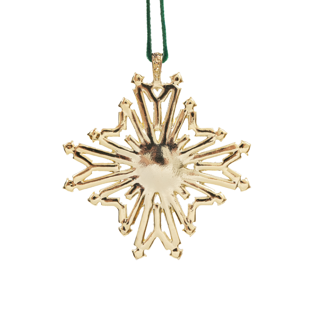 Baguette Snowflake Hanging Christmas Ornament, Gold - The Well Appointed House