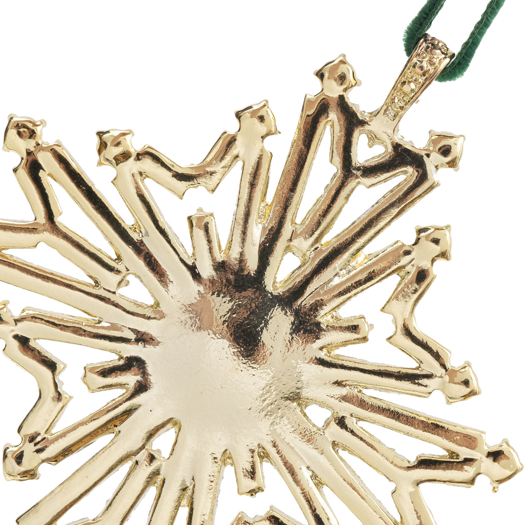 Baguette Snowflake Hanging Christmas Ornament, Gold - The Well Appointed House