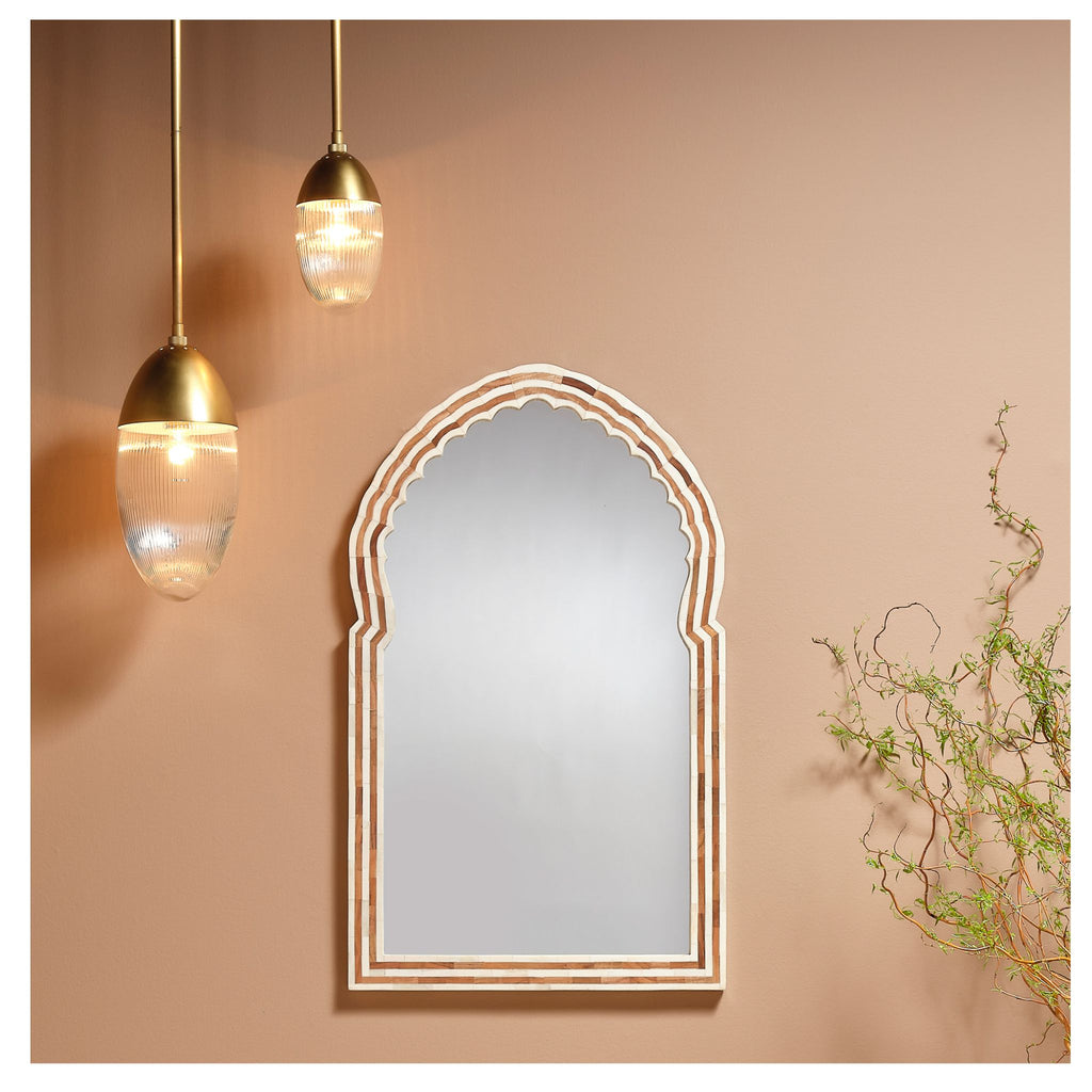 Bardot Large Wall Wood and Bone Mirror- The Well Appointed House