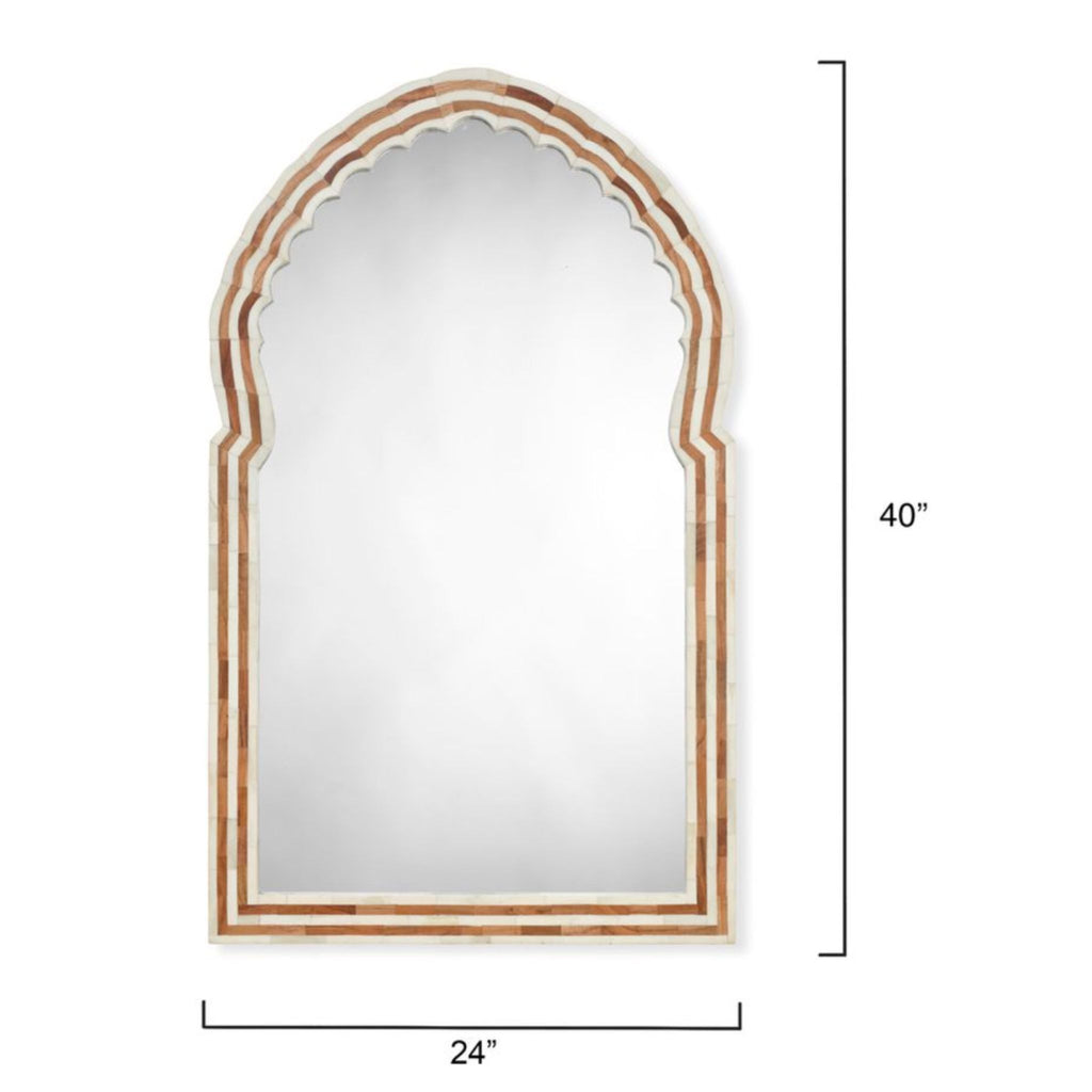 Bardot Large Wall Wood and Bone Mirror- The Well  Appointed House