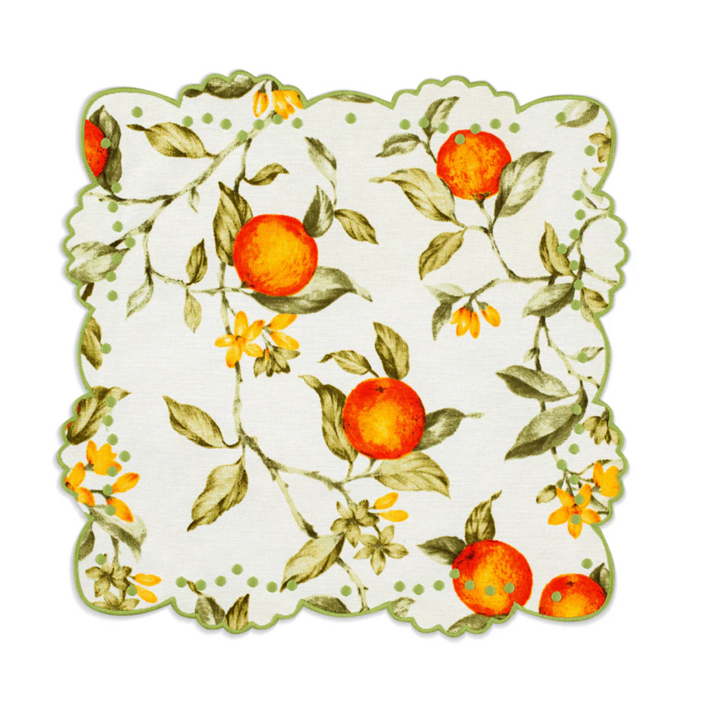 Citrus Embroidered Placemat & Napkin Set - The Well Appointed House