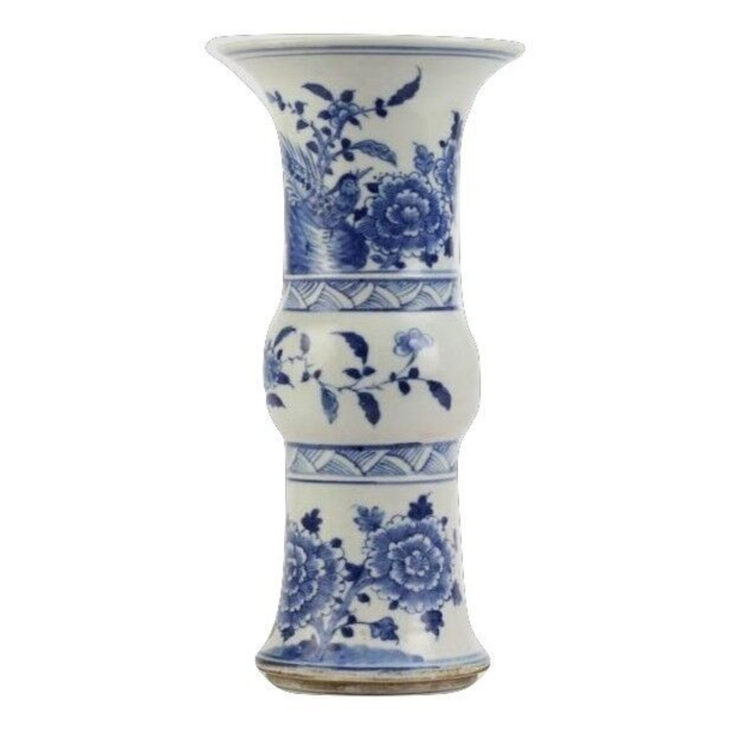 Bird and Floral Trumpet Vase - The Well Appointed House