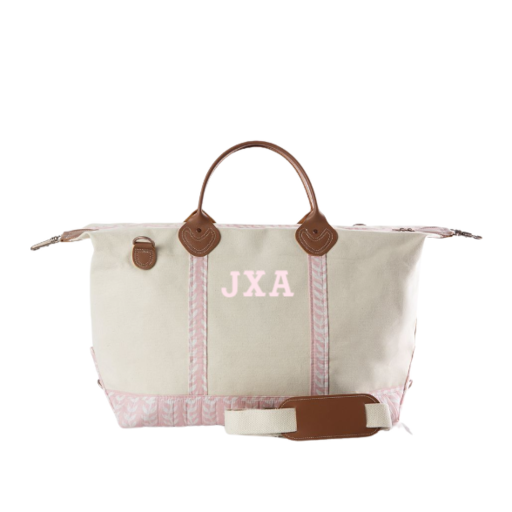Monogrammed Block Print Weekender - The Well Appointed House