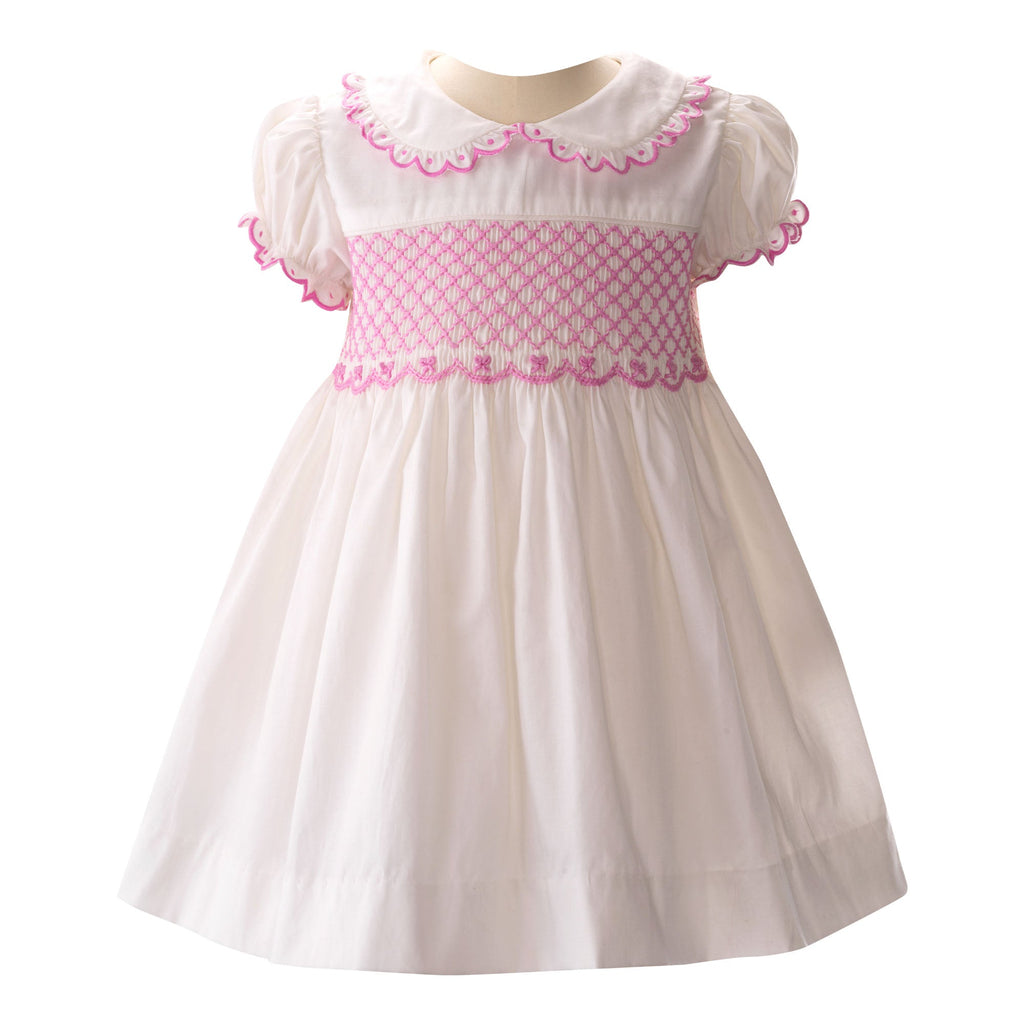 Bow Scalloped Smocked Dress - The Well Appointed House