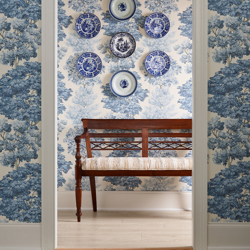 Central Park Wallcovering in Light Blue- THE WELL APPOINTED HOUSE