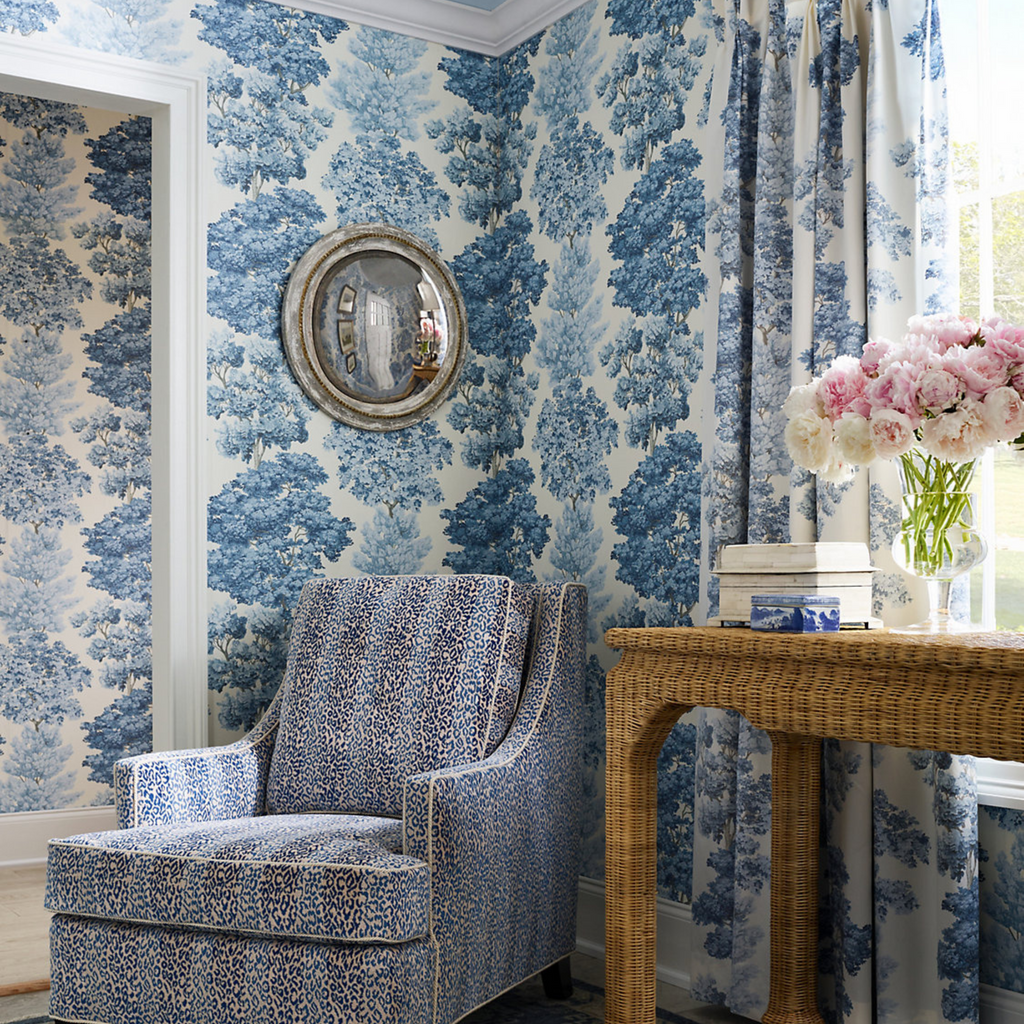 Central Park Wallcovering in Light Blue- THE WELL APPOINTED HOUSE