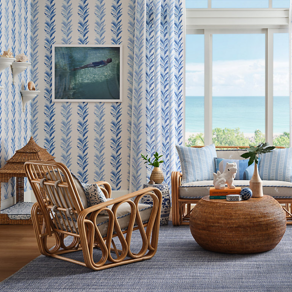 Chira Island Wallcovering in Blue Marine-THE WELL APPOINTED HOUSE