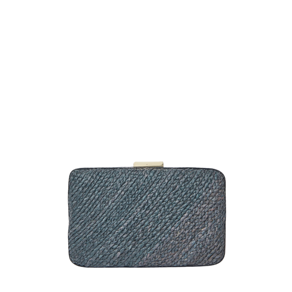 Carmen Woven Straw Clutch Bag in Black - The Well Appointed House