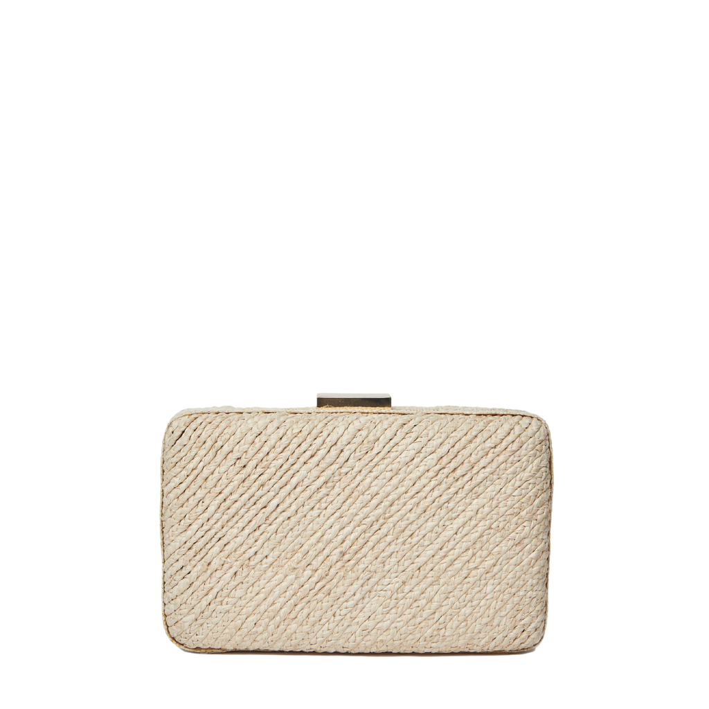 Carmen Woven Straw Clutch Bag in Natural - The Well Appointed House