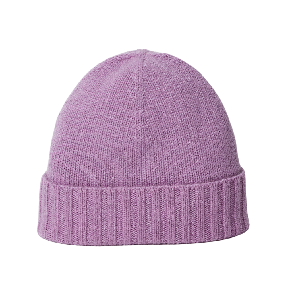 Cashmere Slouchy Cuff Beanie in Lilac - The Well Appointed House