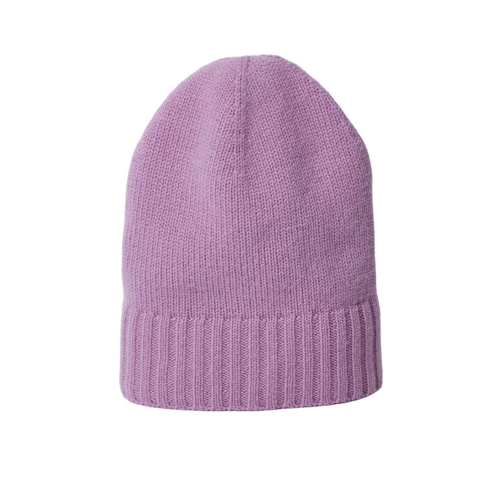 Cashmere Slouchy Cuff Beanie in Lilac - The Well Appointed House