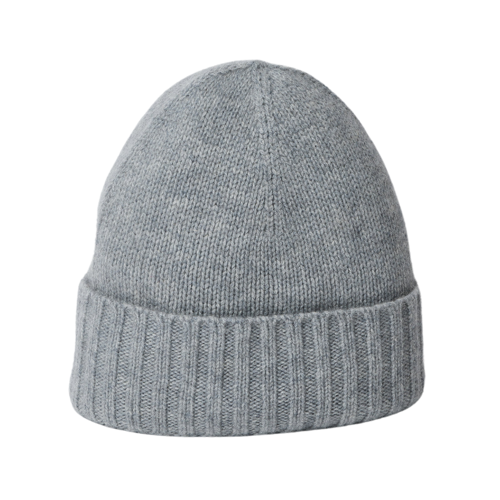 Cashmere Slouchy Cuff Beanie in Steel Grey - The Well Appointed House