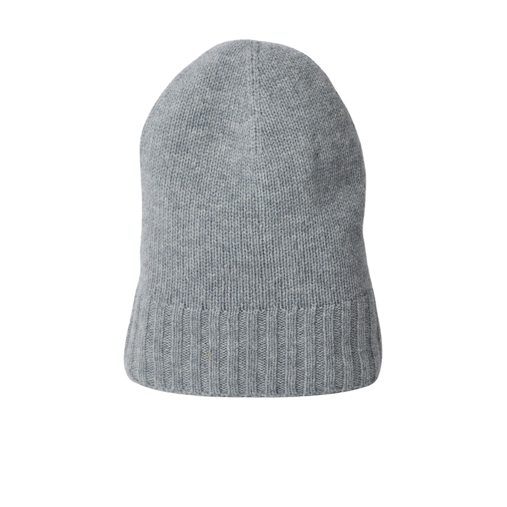 Cashmere Slouchy Cuff Beanie in Steel Grey - The Well Appointed House