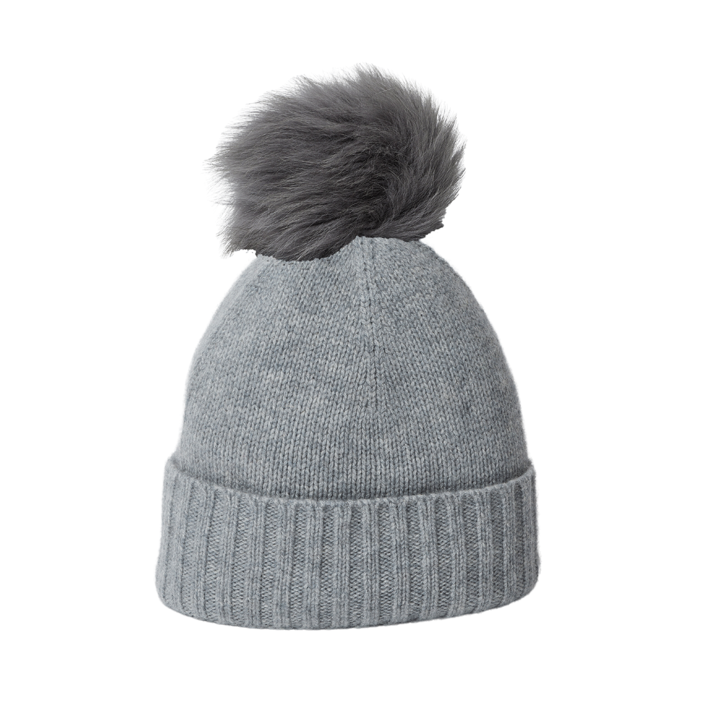 Cashmere Slouchy Cuff Beanie in Steel Grey - The Well Appointed House