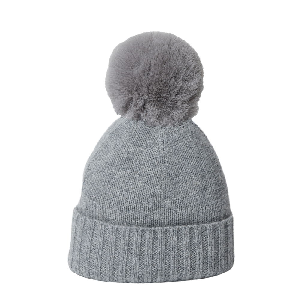 Cashmere Slouchy Cuff Beanie in Steel Grey - The Well Appointed House