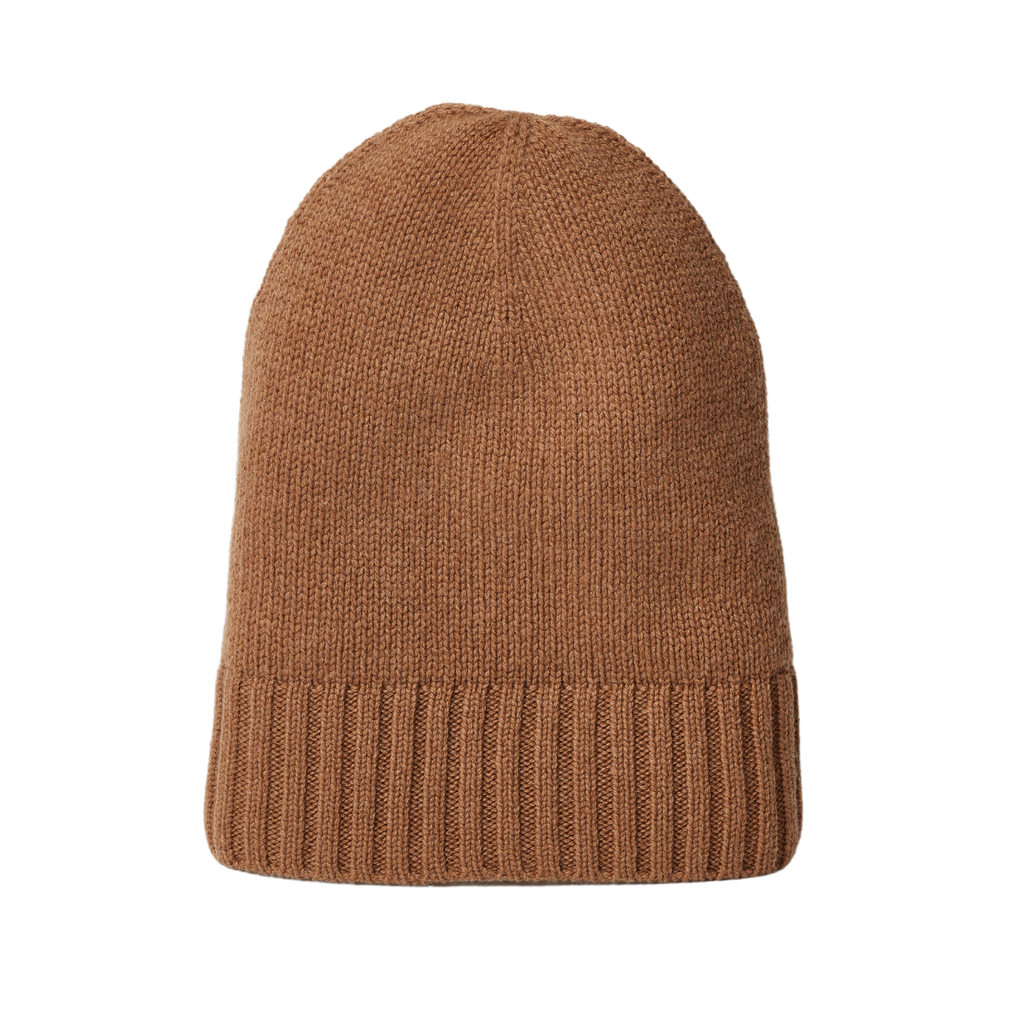 Cashmere Slouchy Cuff Beanie in Tobacco - The Well Appointed House