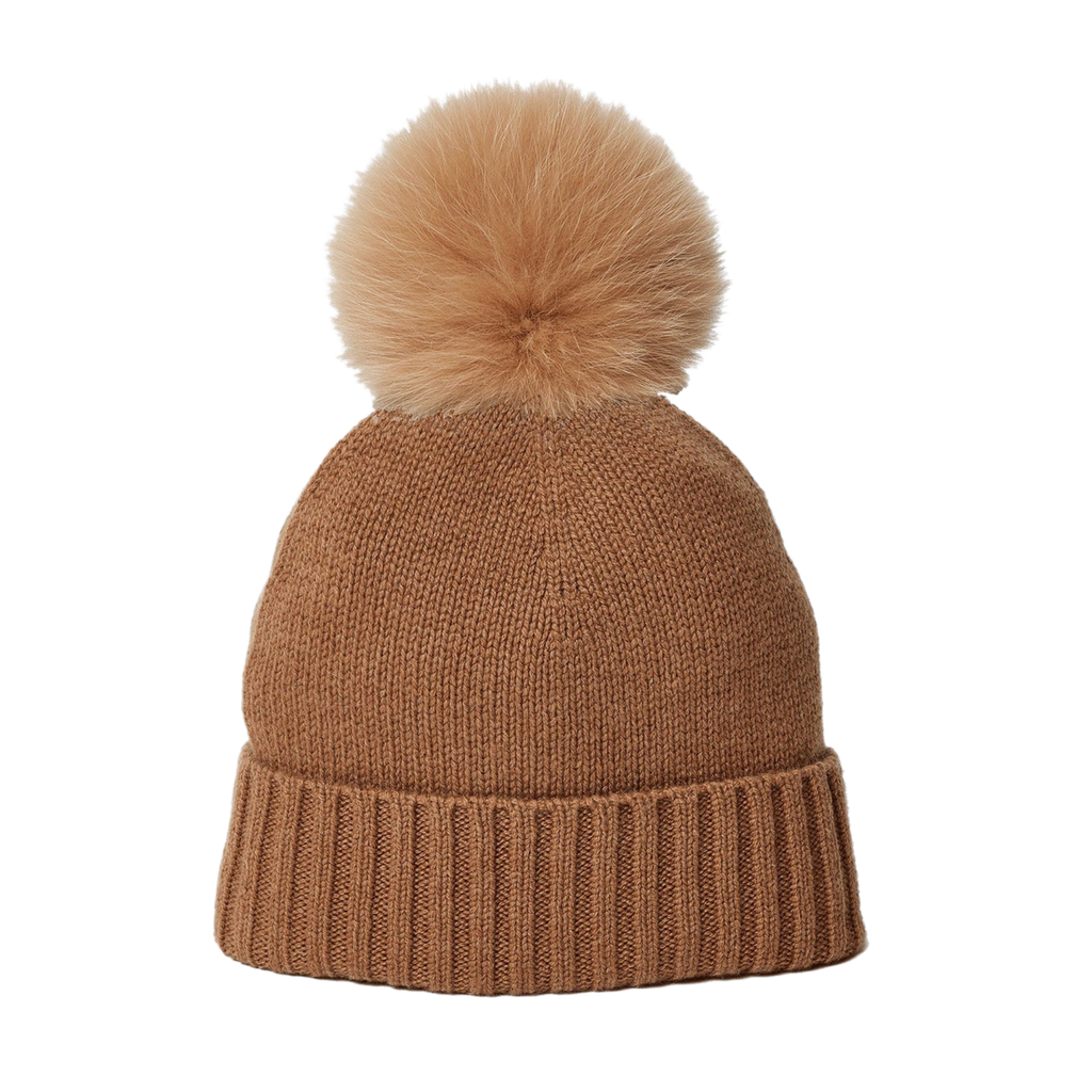 Cashmere Slouchy Cuff Beanie in Tobacco - The Well Appointed House