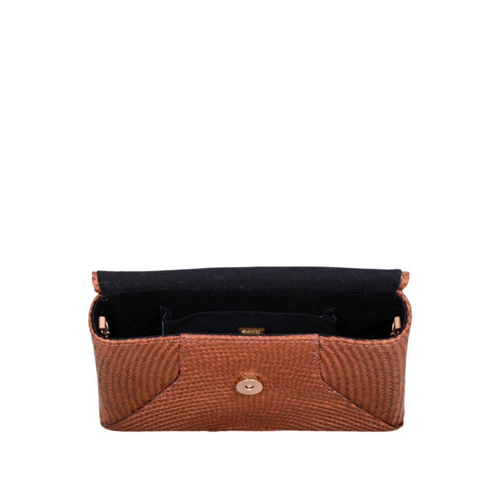 Cassia Straw Clutch Bag in Brown - The Well Appointed House