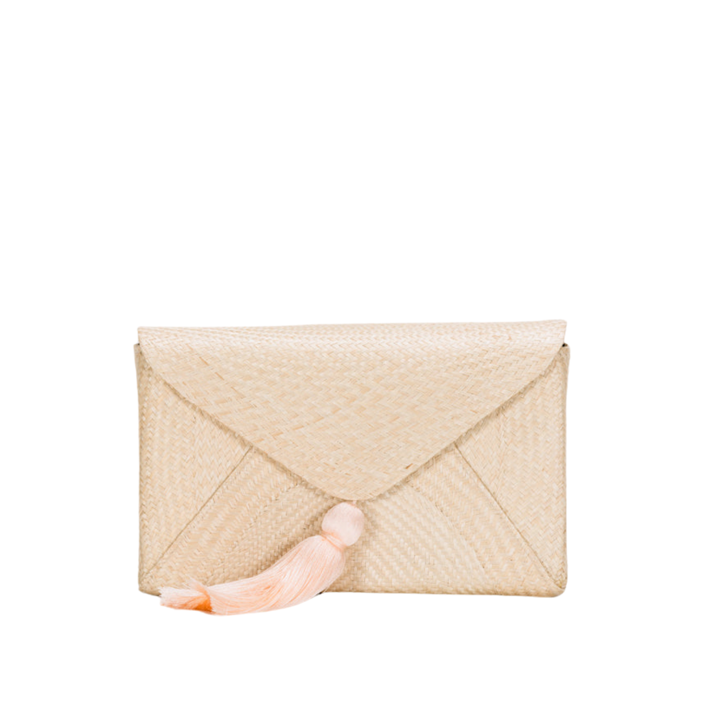 Cassia Straw Clutch Bag in White - The Well Appointed House