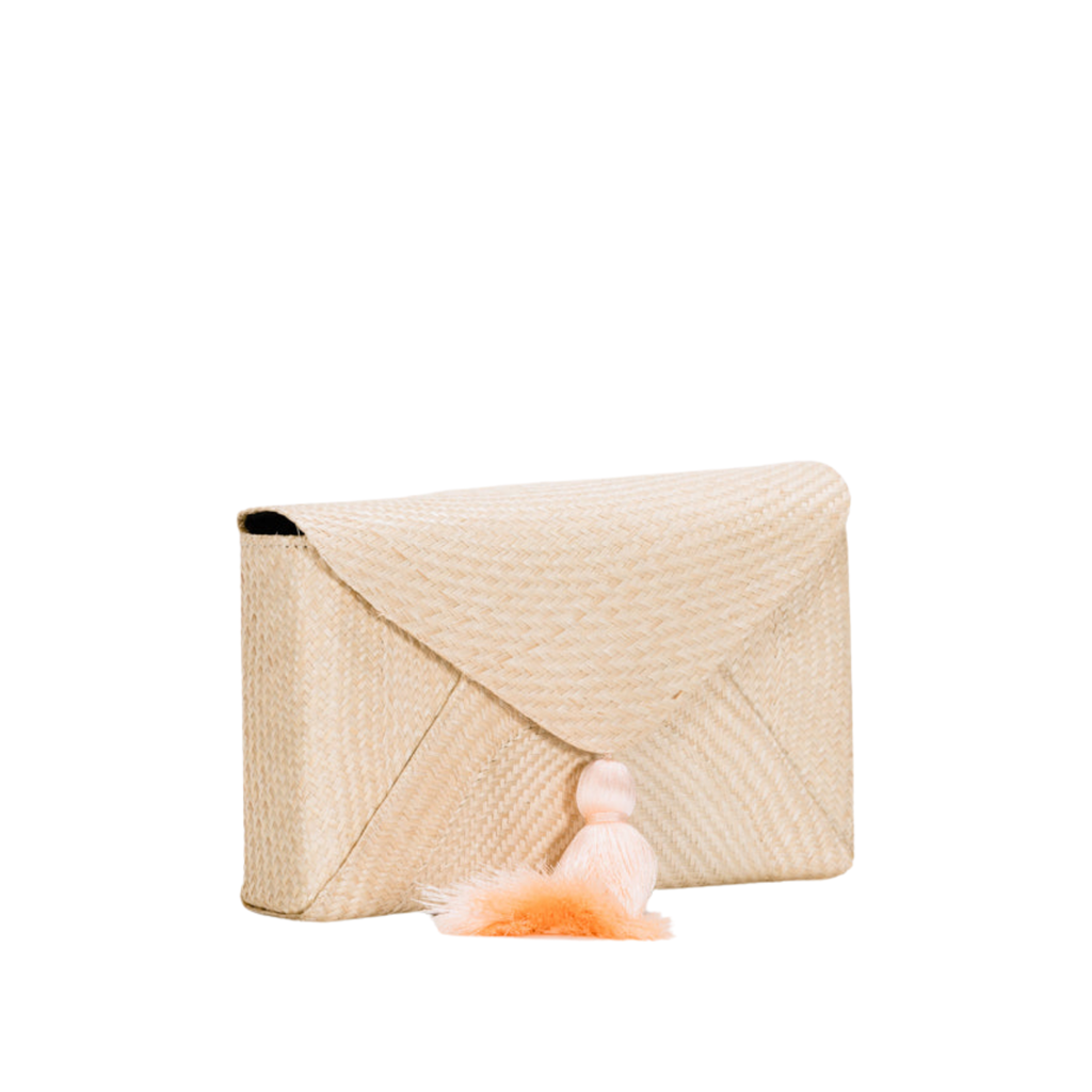 Cassia Straw Clutch Bag in White - The Well Appointed House