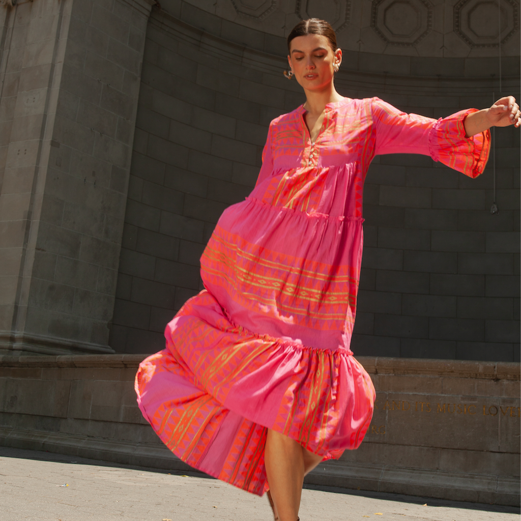 Catalina Long Dress in Fuchsia - The Well Appointed House