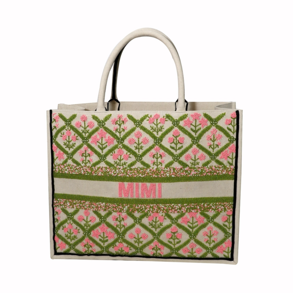 Beaded Floral Trellis Tote - The Well Appointed House