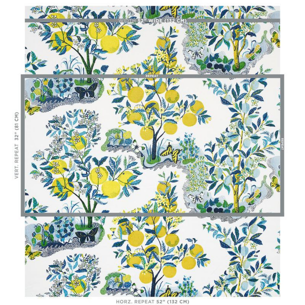 Citrus Garden Sheer Fabric in Pool - The Well Appointed House