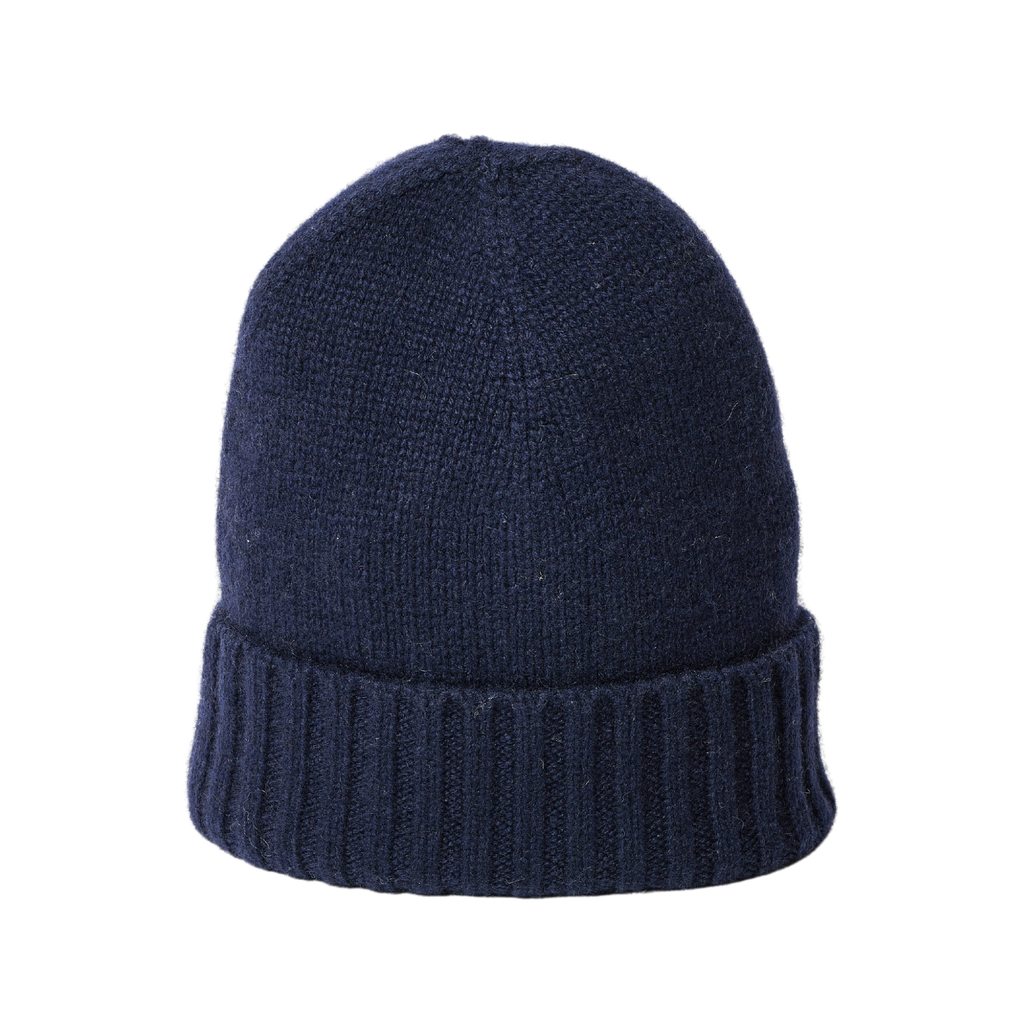 Classic Cashmere Slouchy Beanie in Navy - The Well Appointed House