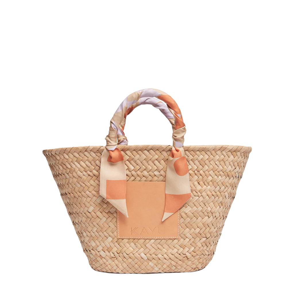 Clementine Straw Scarf Tote Bag in Multi  The Well Appointed House