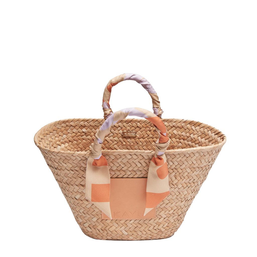 Clementine Straw Scarf Tote Bag in Multi  The Well Appointed House