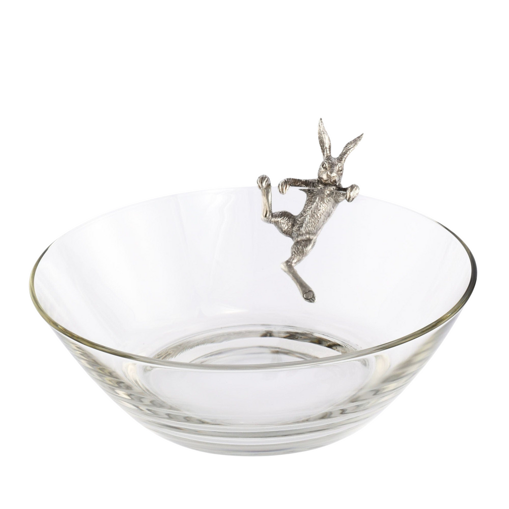 Climbing Bunny Glass Serving / Salad Bowl - The Well Appointed House