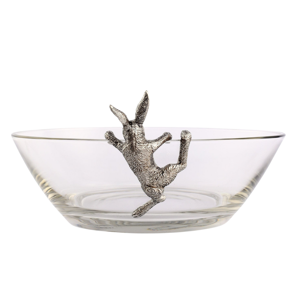 Climbing Bunny Glass Serving / Salad Bowl - The Well Appointed House